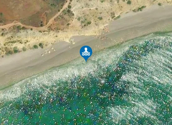 Satellite image of Praia dos Rebolos