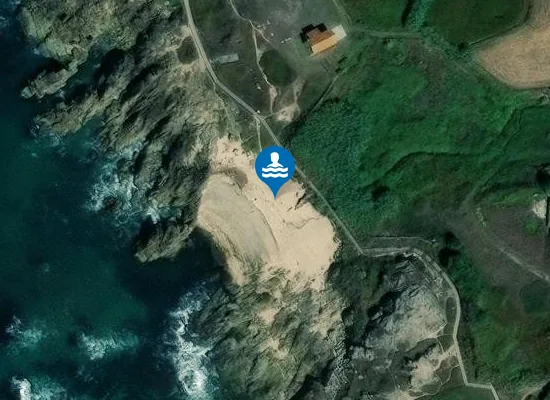 Satellite image of Praia dos Castros