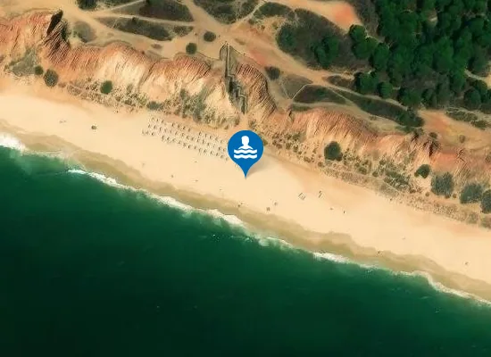 Satellite image of Praia da Falésia