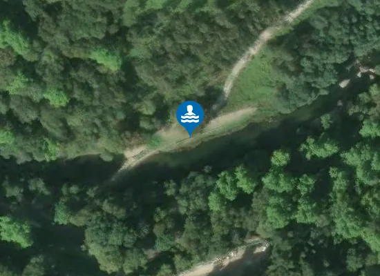 Satellite image of Praia Fluvial do Rio Homem