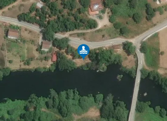 Satellite image of Praia Fluvial de Vidago