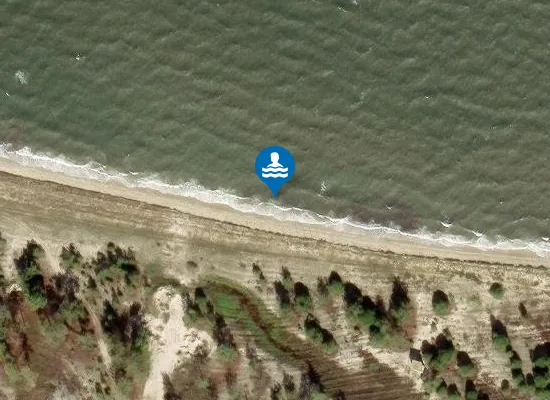 Satellite image of Praia Fluvial da Ponta dos Corvos