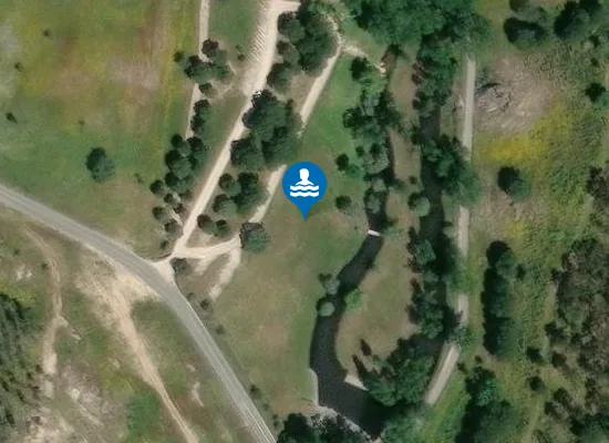 Satellite image of Praia Fluvial da Ribeira da Venda na Comenda