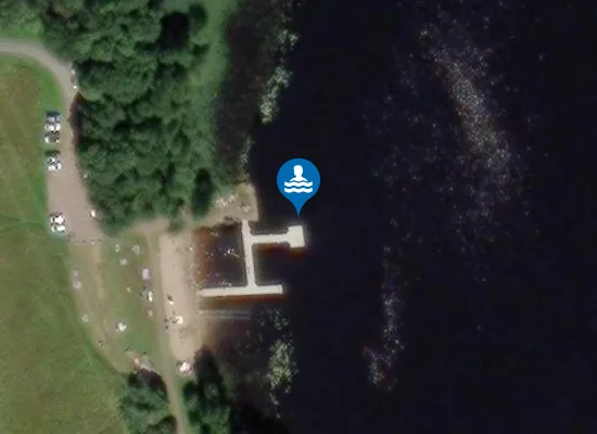 Satellite image of Tulebosjöns badplats