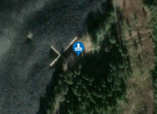 Satellite image of Rammsjöns badplats