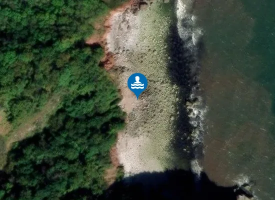 Satellite image of Petit Tor Beach