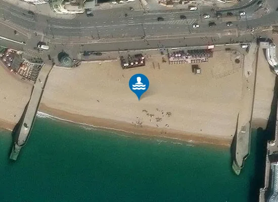 Satellite image of Brighton Beach