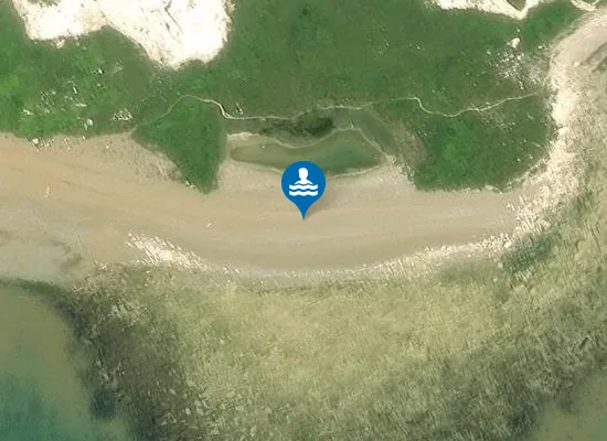 Satellite image of Abbot's Cliff Beach