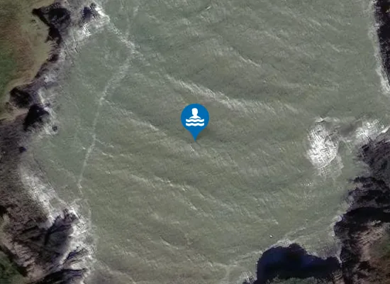 Satellite image of Porthsychan Bay