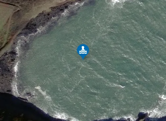 Satellite image of Pwlluog Bay