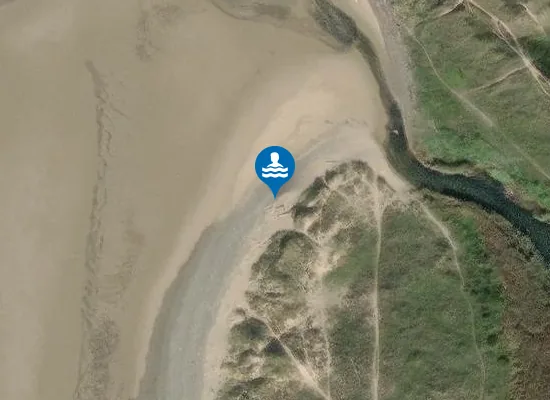 Satellite image of Morfa Beach