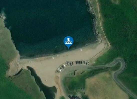 Satellite image of Cwmtydu Beach
