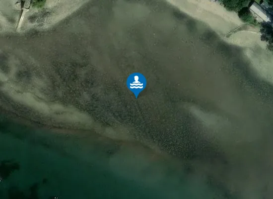 Satellite image of The Bar (sand & shingle) tidal area