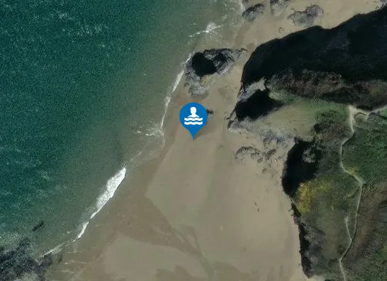 Satellite image of Llangrannog Beach