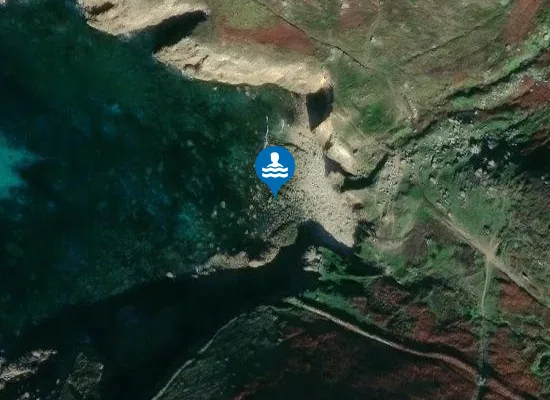 Satellite image of Nanjizal or Mill Bay