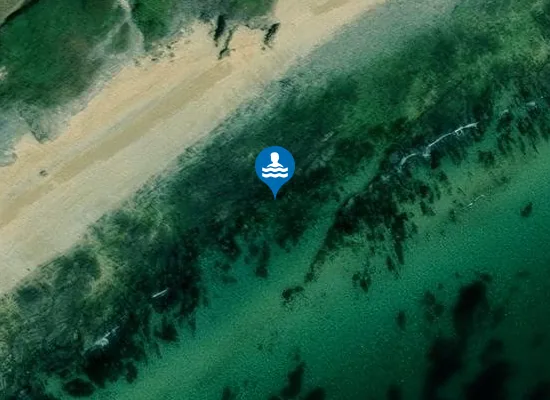 Satellite image of Porthbeor Beach