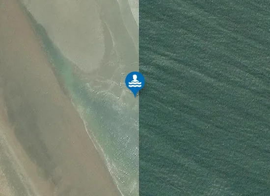 Satellite image of Blast Beach