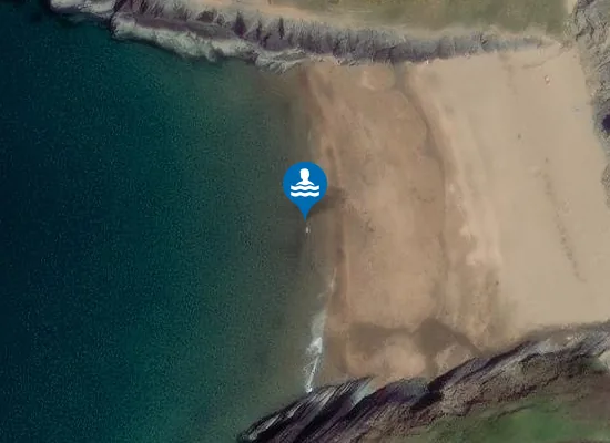 Satellite image of Traeth y Mwnt