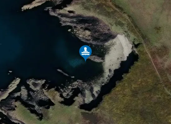 Satellite image of Porth Dwgan