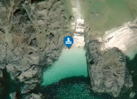 Satellite image of Port na Murrach/Rhu Beach
