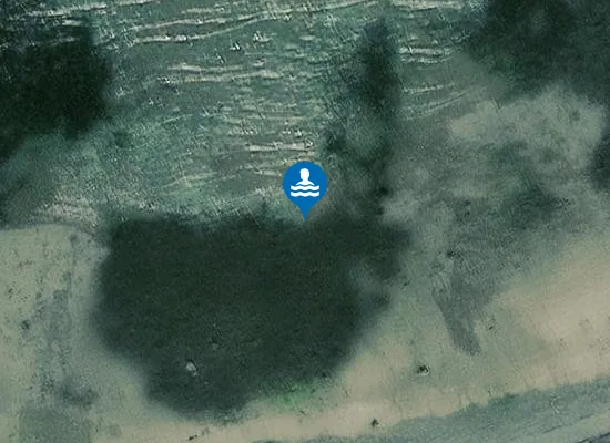 Satellite image of Camas a' Mhòr Bheòil (or Braes Beach)