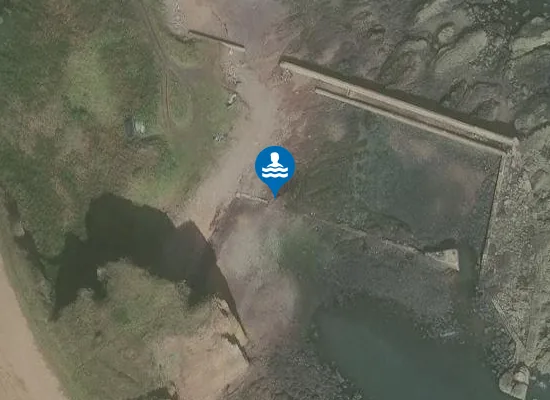 Satellite image of Auchmithie Beach