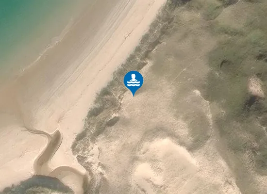 Satellite image of Cul na Croise Beach