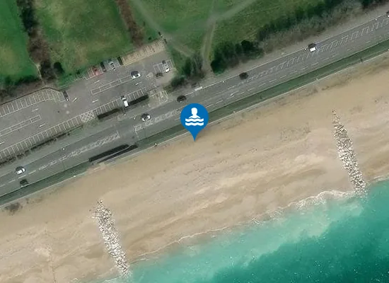 Satellite image of Worthing Beach
