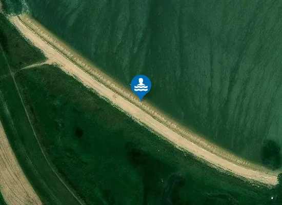 Satellite image of Coombe Point Beach