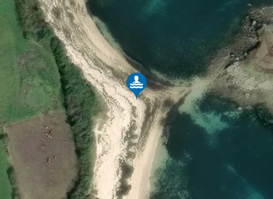 Satellite image of Pelistry Beach