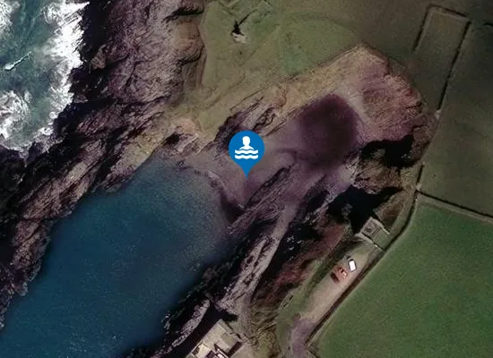 Satellite image of Porth Ysgaden
