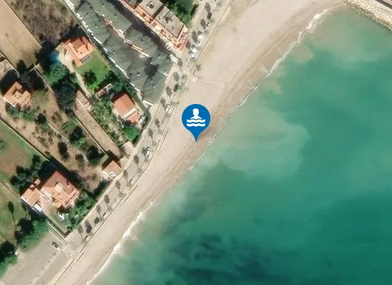Satellite image of PLAYA DE LES CASES D'ALCANAR-MARJAL PM1