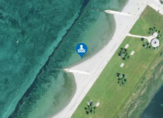 Satellite image of PLAGE DES EAUX-VIVES